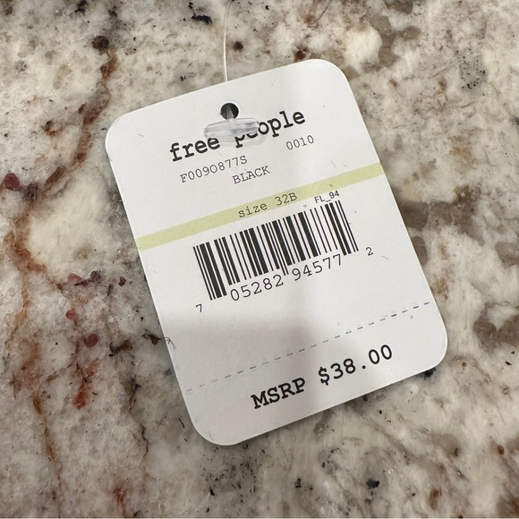 Free People Black Lace Bralette sexy size 32B Witchycore  layering goth gothic - Picture 5 of 10